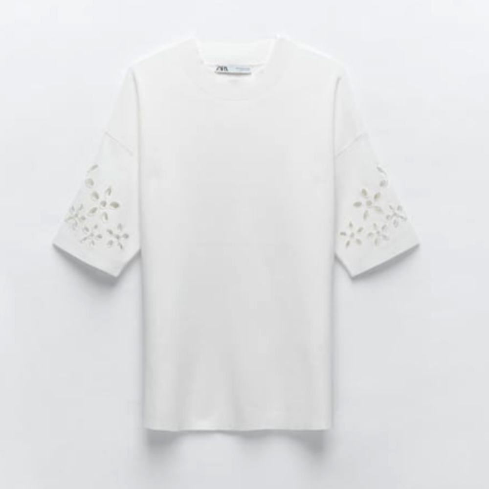 Zara Eyelet Knit Sweater